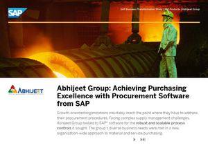 Abhijeet Group: Achieving Purchasing Excellence with Procurement Software from SAP