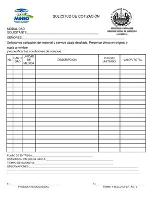 SOLICITUD DE COTIZACION