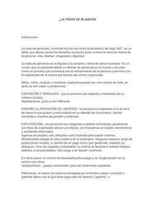 ¿que es la trata de blancos?