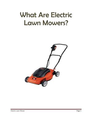 Corded And Cordless Electric Lawn Mowers  