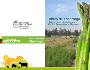 Cartilla del cultivo del esparrago en el centro agropecuario Marengo - CAM - de la Universidad Nacional de Colombia