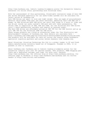 Carkhana Announces Partnership With Strontium For Online Retail Of Car USB Drives in India