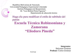 Escuela Técnica Robinzoniana y Zamorana "Eliodoro Pineda"