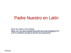 Padre Nuestro en Latín