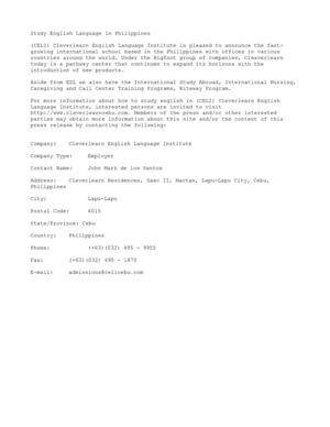 Study English Language in Philippines