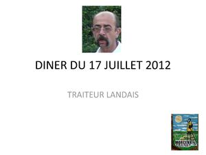 DINER DU 17 JUILLET 2012