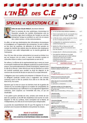 Info CE n°9 Avril 2012