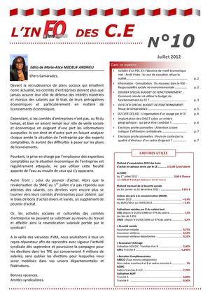 Info CE n°10 Juillet 2012