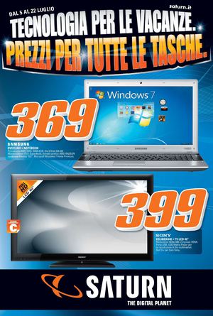 Volantino Saturn dal 5/7 al 22/07/2012