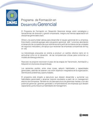 Programa de Formación en Desarrollo Gerencial
