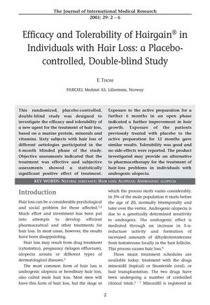 Har Vokse Hair Re-Growth Studies