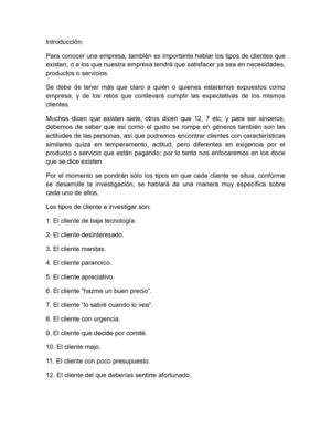 Introducción tipos de clientes