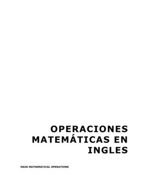 Operaciones Matemática en Inglés