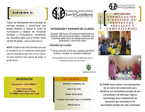 Folleto Diplomado Proyectos sociales y comunitarios