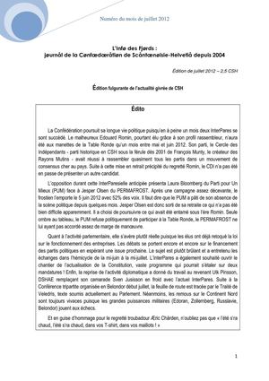 Infos des Fjords - juillet 2012