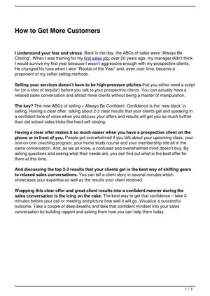 How to Get More Customers