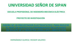 DISEÑO DE UN PRECIPITADOR ELECTROSTATICO - USS-2012-I
