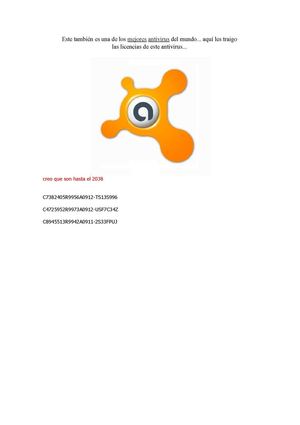 CLAVES DE AVAST FREE