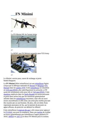 MINIMI FUSIL MITRAILLEUR
