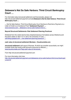 Delaware's Not So Safe Harbors: Third Circuit Bankruptcy Court …