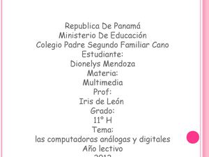 computadoras analógicas y digitales