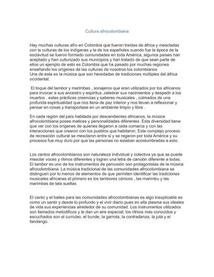 cultura afrocolombiana