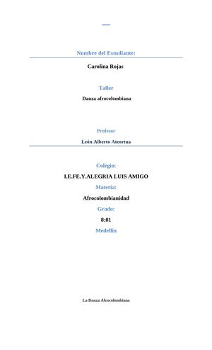 Danza afrocolombiana 