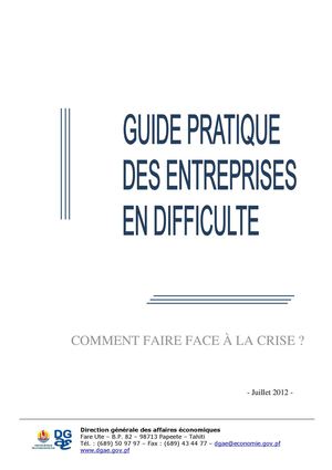 Guide pratique des entreprises en difficulté