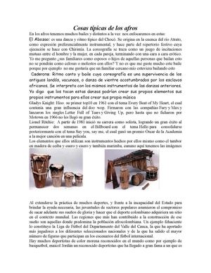 Cosas típicas de los afros