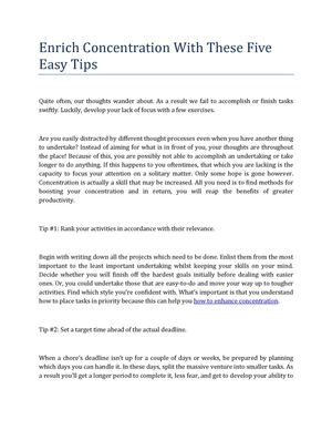 Calaméo - Empower Concentration By Using These 5 Easy Tips