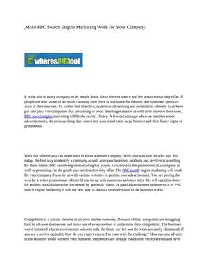 Make PPC Search Engine Marketing Work for Your Company