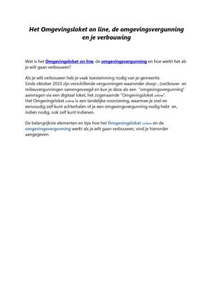 Het Omgevings loket online, de omgevingsvergunning en jouw verbouwing van je huis