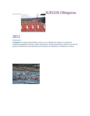 Las Disciplinas Olimpicas 2012...