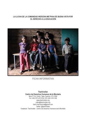 Buena Vista Lucha por su derecho a la Educación - Ficha Informativa