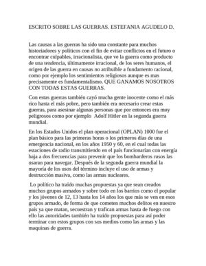 Escrito Sobre las guerras 