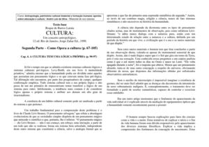 Cultura - Um conceito antropológico (1º texto para alunos)