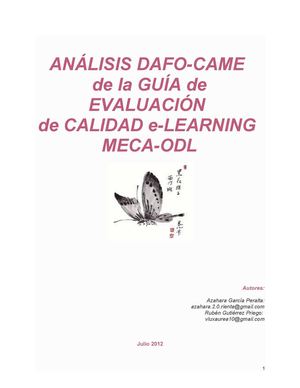 Análisis DAFO-CAME Guía MECA-ODL y SAKUROGRAFIA (Mód. E)