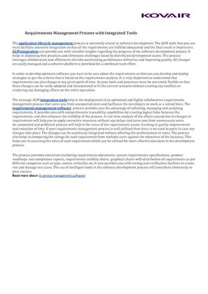 Requirements Management Process with Integrated Tools