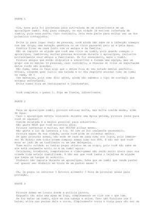 Guia de Sobrevivência a um Apocalipse Zumbi