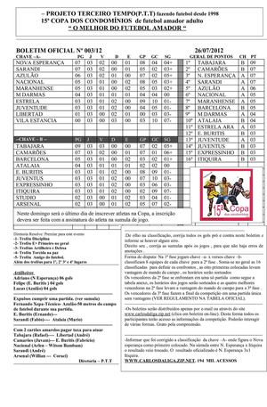 boletim 03 copa dos condominios 2012
