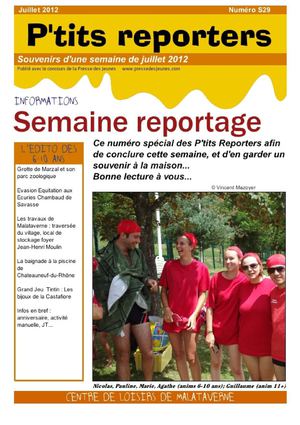 P'tits reporters - Juillet 2012 - Le journal du CLC de Malataverne