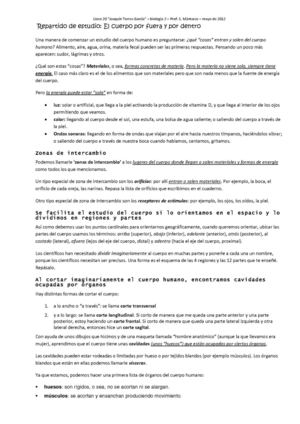 El cuerpo por fuera y por dentro