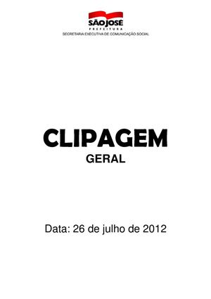 Clipagem Geral 26/07/2012
