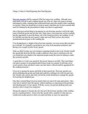 Things To Bear In Mind Regarding Best Man Speeches
