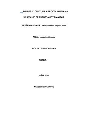 BAILES Y CULTURA AFROCOLOMBIANA
