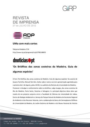 Revista de Imprensa de 27 de julho de 2012