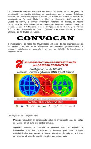 Congreso sobre cambio climático 2012 UNAM