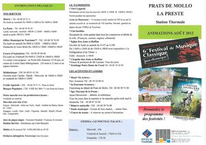 Agenda d'Août 2012 à Prats-de-Mollo-la-Preste