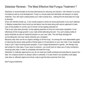 Zetaclear Reviews - The Most Effective Nail Fungus Treatment _