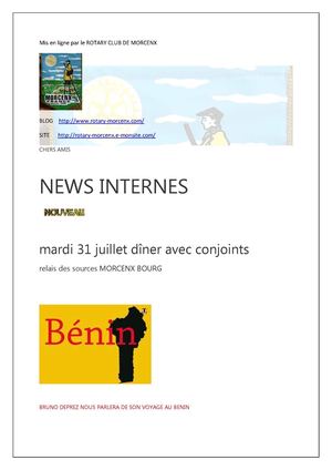 NEWS LETTER DU 31 JUILLET 2012 ROTARY MORCENX